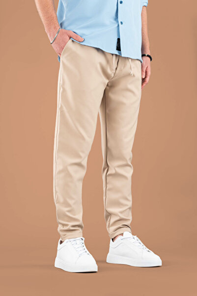 bombe Men's Jogger Pants Elastic Waist Drawstring Cotton Comfortable Boyfriend Pants Navy Blue