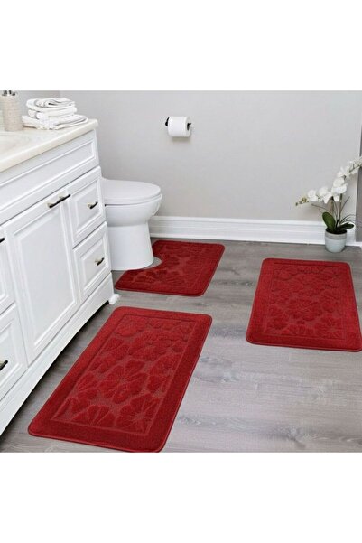Nova Home BATHROOM MATS SET – 3 PIECES (50X80, 50X40, 50X40) – SIMPLE PATTERNS 6 COLORS
