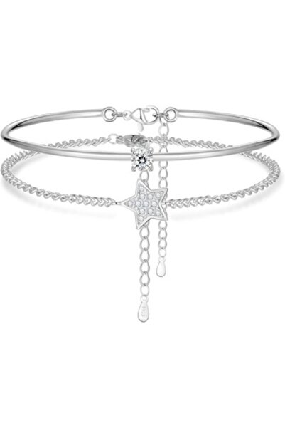 OSIRION Women's 925 sterling silver Star bracelet with zircon, jewelry gift Set