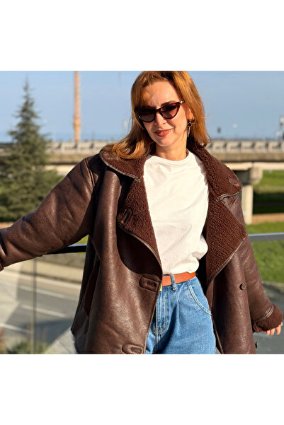 meutique İçi Kürklü Nubuk Kaban