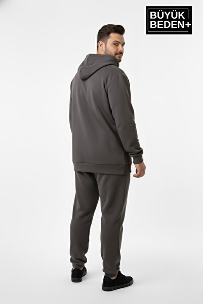 Superlife Men's Plus Size Zippered Hooded New York Printed Sweatshirt Cardigan Spr26Bhr923