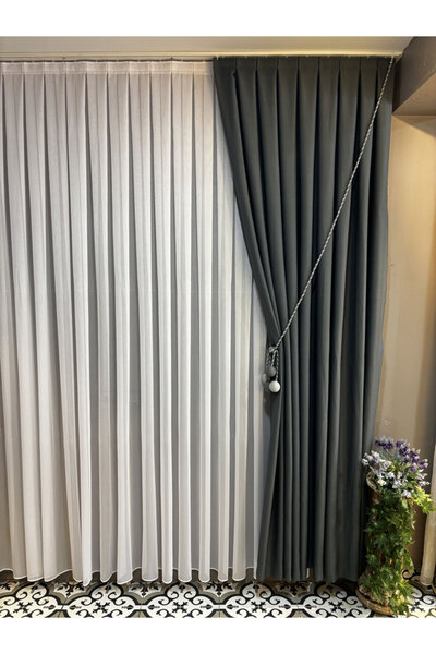 PERDEYERİ Perdele din in – Cusătură de calitate cu pliuri frecvente – – O sin...