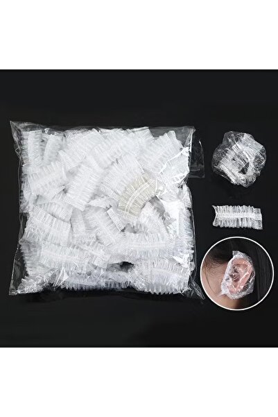 Generic Protective earmuff set for protecting ears during hair dyeing, 100 pieces, transparent, 6cm