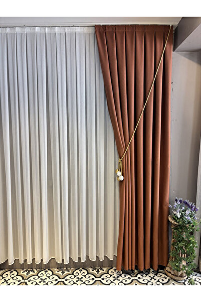 PERDEYERİ Linen Background Curtain – Regular Pleat Quality Sewing – – Single Panel