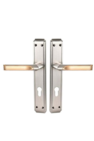 KANA Modern Door Handle Set - Aluminum Alloy, Chrome Finish, Includes Installation Screws