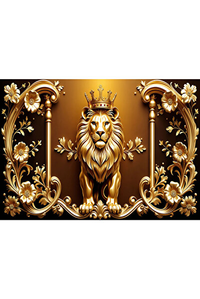 VIODESIGN Fototapet 3D, autoadeziv, Golden Lion , multicolor,120x200 cm 3D207