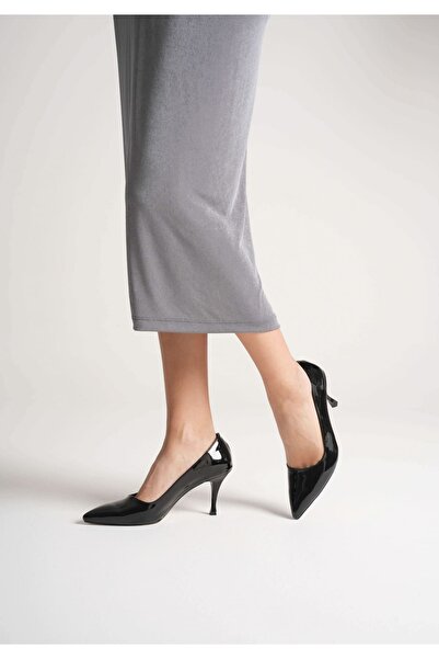 MARCHEO Louise Women's Black Patent Leather Heeled Shoes