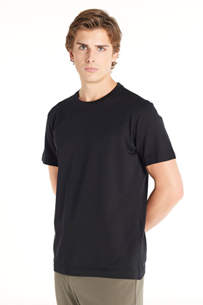 Ted Baker SİYAH YÜNLÜ BİSİKLET YAKA KISA KOLLU TSHİRT