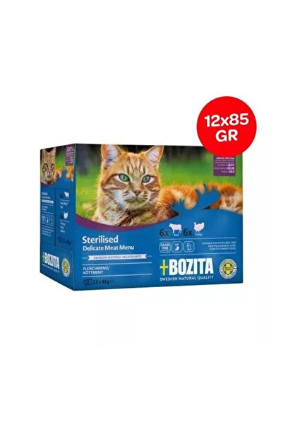Bozita Kısırlaştırılmış Jöle İçinde Yaş Kedi Maması Multibox 12x85 gr