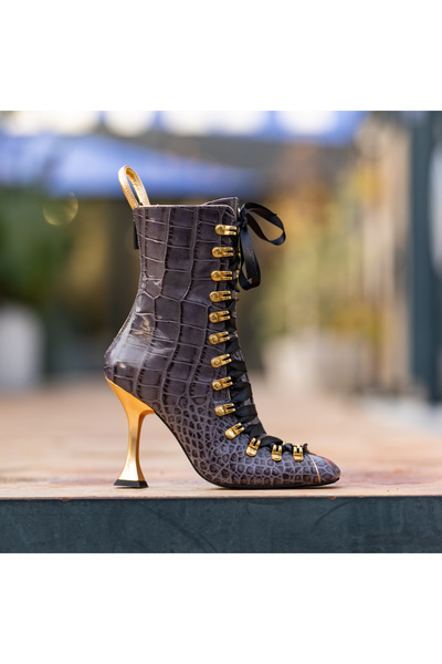 OEM Angelina Grey Genuine Leather Boots - 37