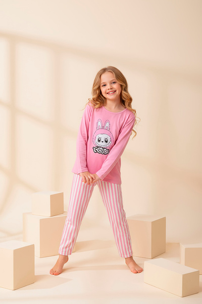 rindahomewear Children's Milan Lisbon Knit Long Sleeve Pajama Set