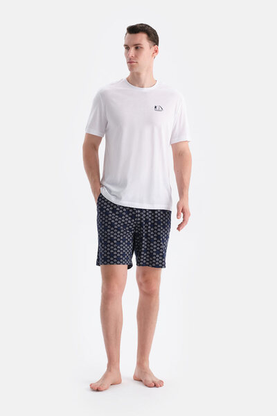 Dagi Printed Detail T-Shirt Shorts Set