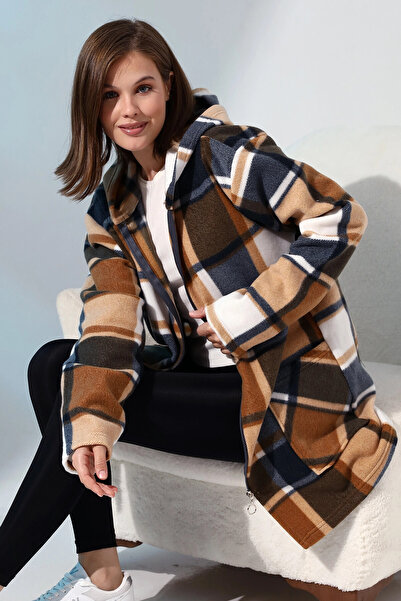 Buklemoda Поларна яке с кариран десен