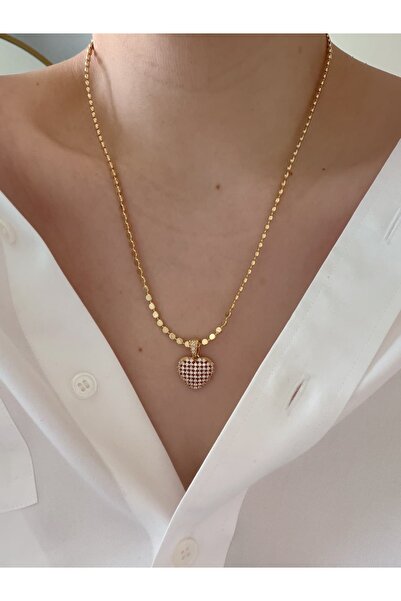 CHARMLUCKY Special Series Stone Heart Quadrangle Chain Necklace