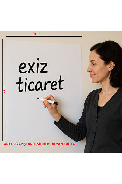 EXİZ TİCARET Duvara Yapışan 42x30 cm Çocuk Yazı Tahtası Silinebilir, Tahta ka...