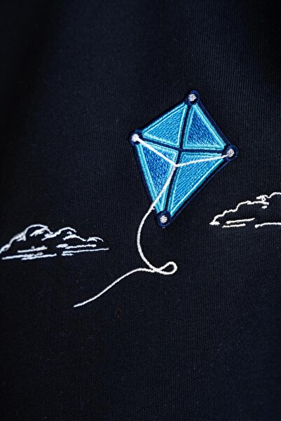Machinist Kite Embroidered Sweat Black