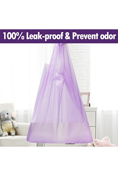 Generic Disposable Scented Leakproof Diaper Bags with Handles, Baby Powder Scent, 200 pcs