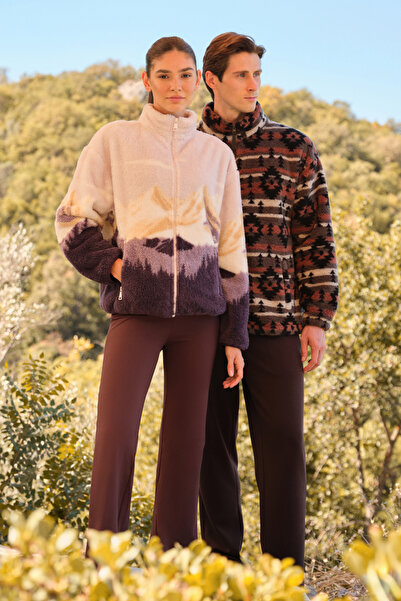 Dagi Multicolor Women's Mountain Printed Fleece Sweatshirt