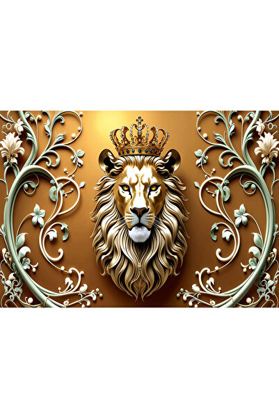 VIODESIGN Fototapet 3D, autoadeziv, Golden Lion , multicolor,80x120 cm 3D209
