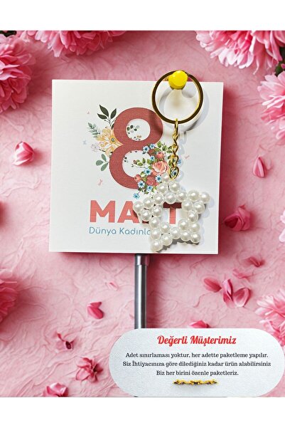 HEN GSM 10 قطع من سلسلة المفاتيح على شكل نجمة ليوم المرأة، 8 مارس