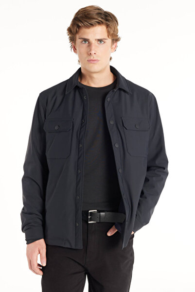 Ted Baker LACİVERT DOLGULU TEKNİK KUMAŞ CEKET GÖMLEK