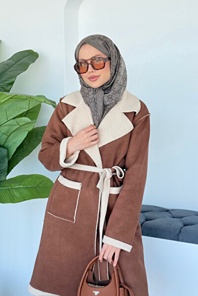 Şulemoda Giyim Fenomen Suede Coat Brown