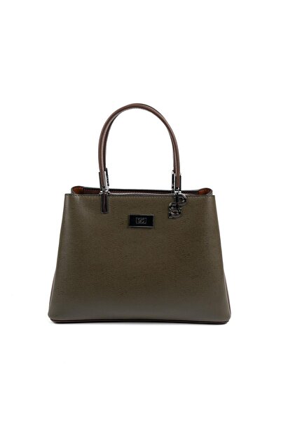 Silver Polo Sp1098 Women's Handbag Plain Olive-Brown