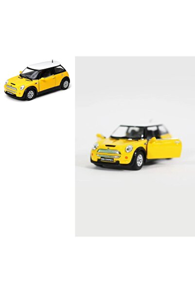 SUDESA OYUNCAK SARI 12 CM SÜRTMELİ ÇEK BIRAK METAL MİNİ COOPER S ARABA KT5059D ( ÖN 2 KAPI AÇILIR )