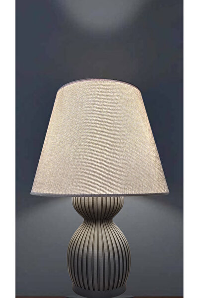 decory Pera Gray Design Body, Gray Fabric Headboard Modern Lampshade E27