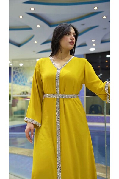 Zainah Jalabiya Crape Fabric Festival and Party Dress for Women