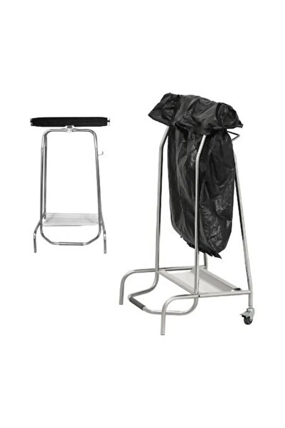 OEM Pedal Garbage Bag Holder with 2 Brake Wheels, 420x580x960 mm, Robust Metal Frame