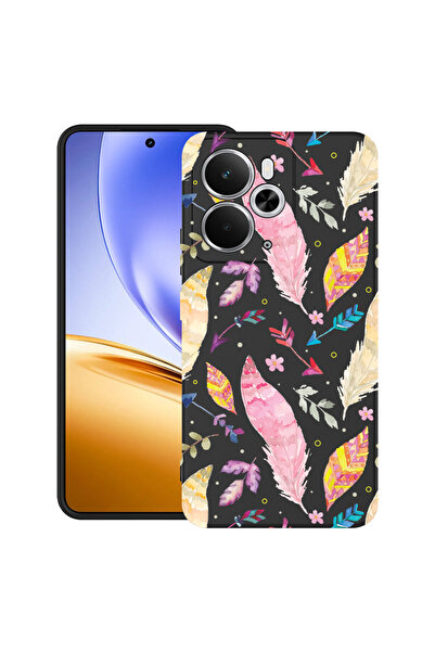 bestcase Carcasă ultra subțire TPU pentru Realme 14 5G, design cu pene colora...