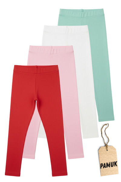 Kids Leggings Set 4-Piece - One Leggings for Every Day: 4-Piece Cotton Leggings Comfort Set!