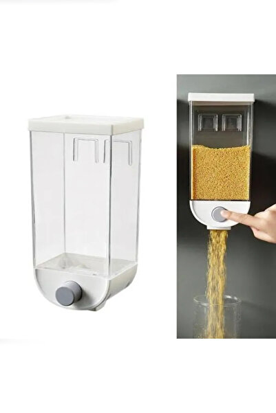 Muchmy منظم تخزين للمطبخ سعة 1 لتر، موزع طعام جاف مثبت على الحائط، صندوق حاوي...