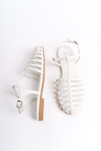 Redoxy Women's Low Heel Soft Leather Gladiator Ballerina Sandals