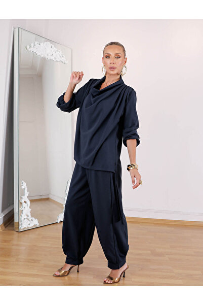 EL jadida Women's Degaje Collar Oversized Sets