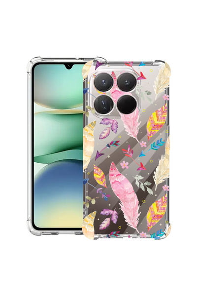 bestcase Husa Anti Shock compatibilă cu Motorola Moto G86 Power, pene colorate