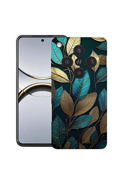 bestcase Husă premium din silicon pentru OPPO Find X8, cu design pene aurii, ...
