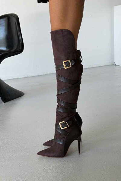 AYAKKABI PRENSİ Soul Buckle Detailed Bitter Brown Suede