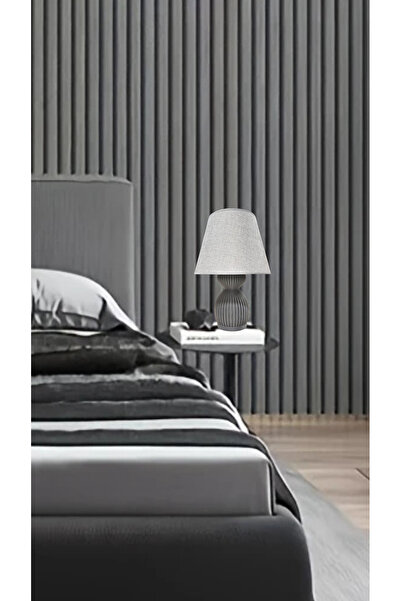 decory Pera Gray Design Body, Gray Fabric Headboard Modern Lampshade E27