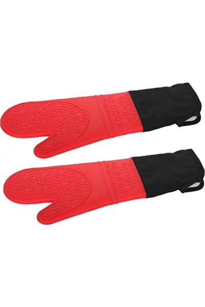 Epinox 2 ADET Silikon Fırın Eldiveni Yanmaz , Yapışmaz , Çift Katman - KIRMIZ...