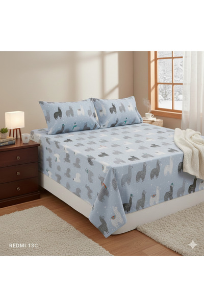 ELEGANCEHOME Flannel, 100% Cotton Double King Size Sheet Set