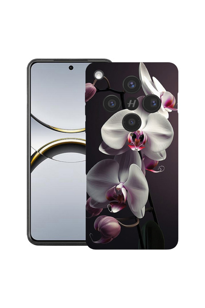 bestcase Husă premium din silicon pentru OPPO Find X8, cu design alb orhidee, 2043686 PB 1402
