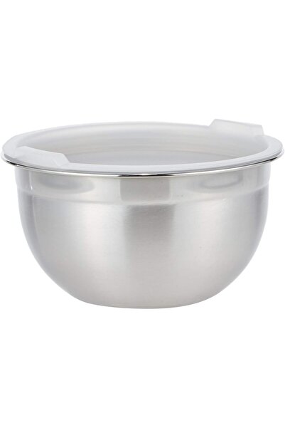 RAJ Mixing Bowl With Plastic Lid, Silver, Vpi014, 3 Pieces