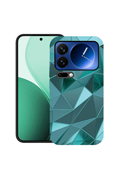 bestcase Carcasă ultra subțire TPU pentru Xiaomi 17 Pro, cu design mozaic verde, 2100006 B 1251
