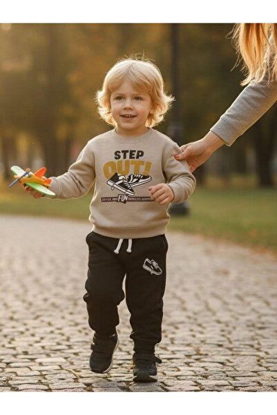 Zekids Boy's Cotton Step Out Printed Tracksuit Set