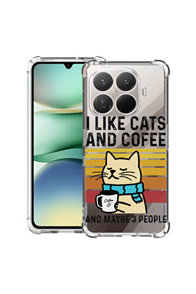 bestcase Carcasă antișoc pentru Xiaomi 15T Pro, cu design pisici și cafea, 2100001 AS 1851