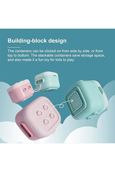 X SPRING Portable Baby Container, 4-piece BPA-Free Stackable Leakproof Baby Food Storage - Travel Sa