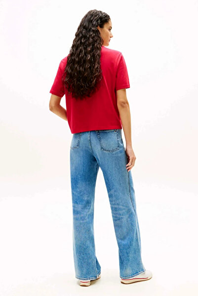 Tommy Hilfiger Tjw Emblem Box Cut Women's Red T-Shirt Dw0Dw22202Xjp