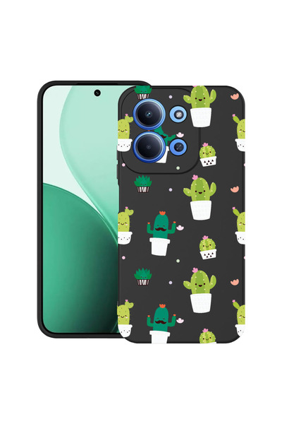 bestcase Carcasă ultra subțire TPU pentru Xiaomi Redmi 15C 5G (173mm), cu design Happy Cactus, 2100002 B 165